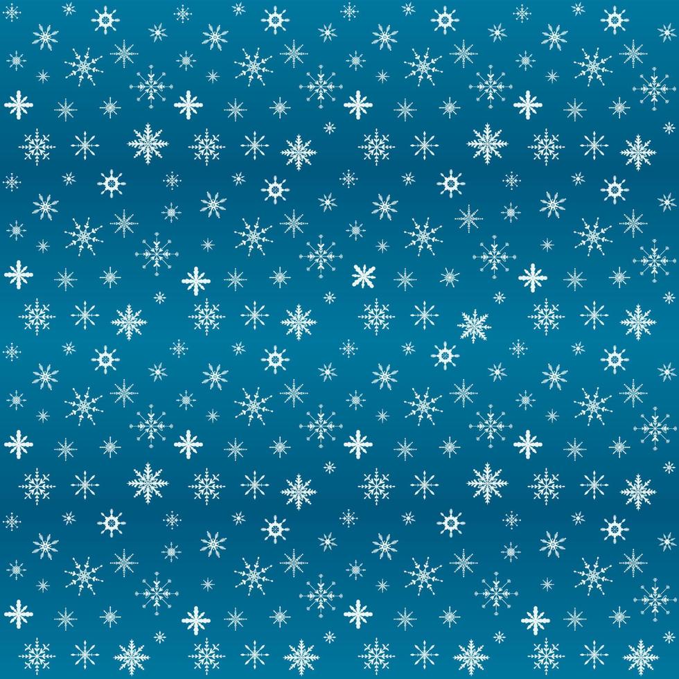 Vector flat illustration. Set of New Year and Christmas shiny snowflakes. Background decoration. Seamless pattern.