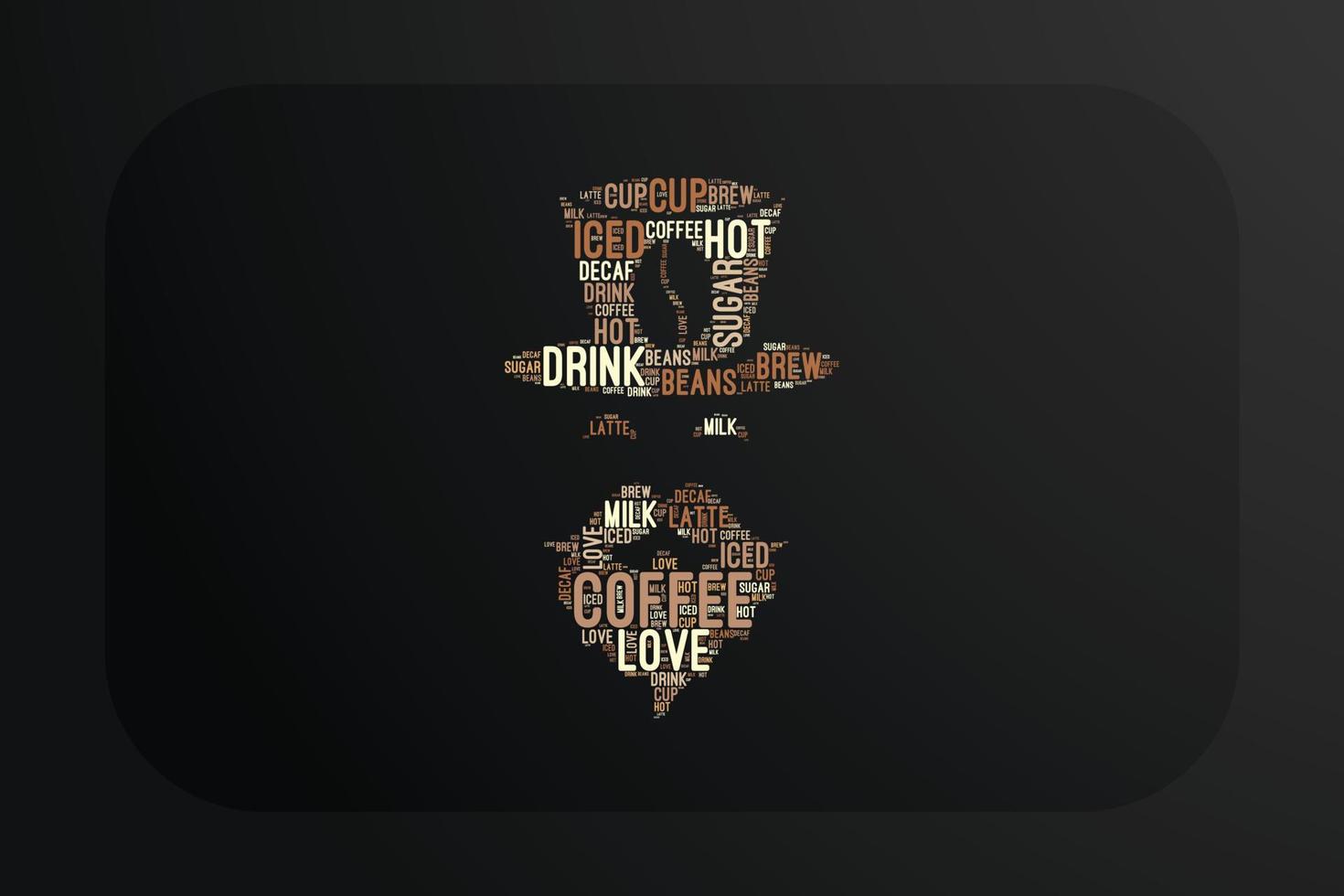Coffee face Shape Cloud T-shirt Design vector