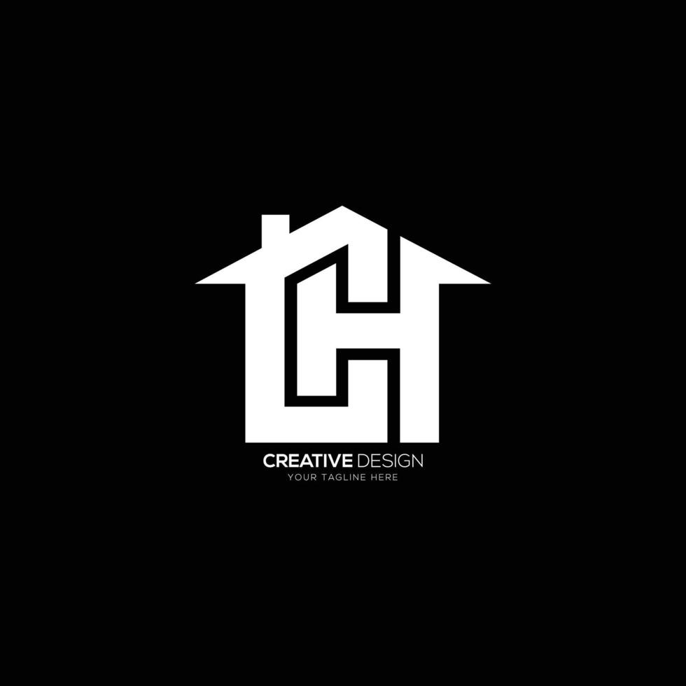Letter C H real estate house business logo vector