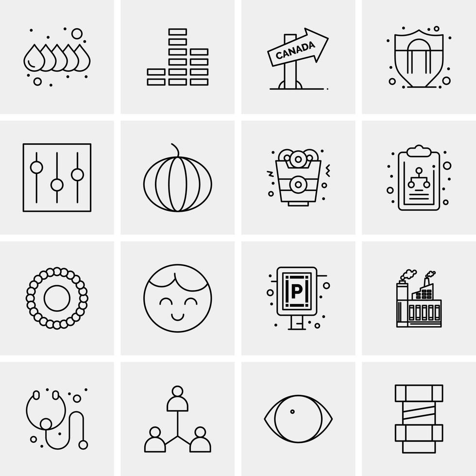 16 iconos universales de negocios vector ilustración de icono creativo para usar en proyectos relacionados con la web y dispositivos móviles