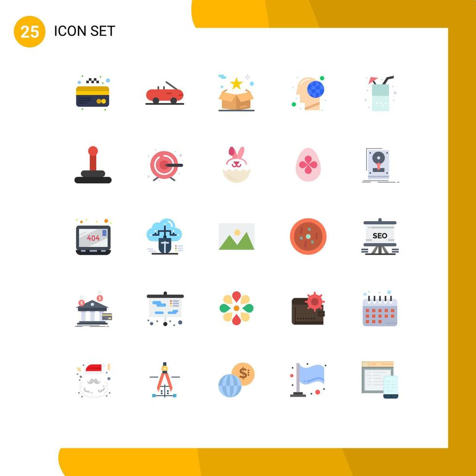25 Universal Flat Colors Set for Web and Mobile Applications food beverage package mind head Editable Vector Design Elements