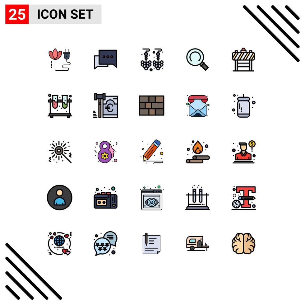 conjunto de 25 iconos de interfaz de usuario modernos signos de símbolos para pendientes de tráfico de química búsqueda de tablero elementos de diseño vectorial editables vector