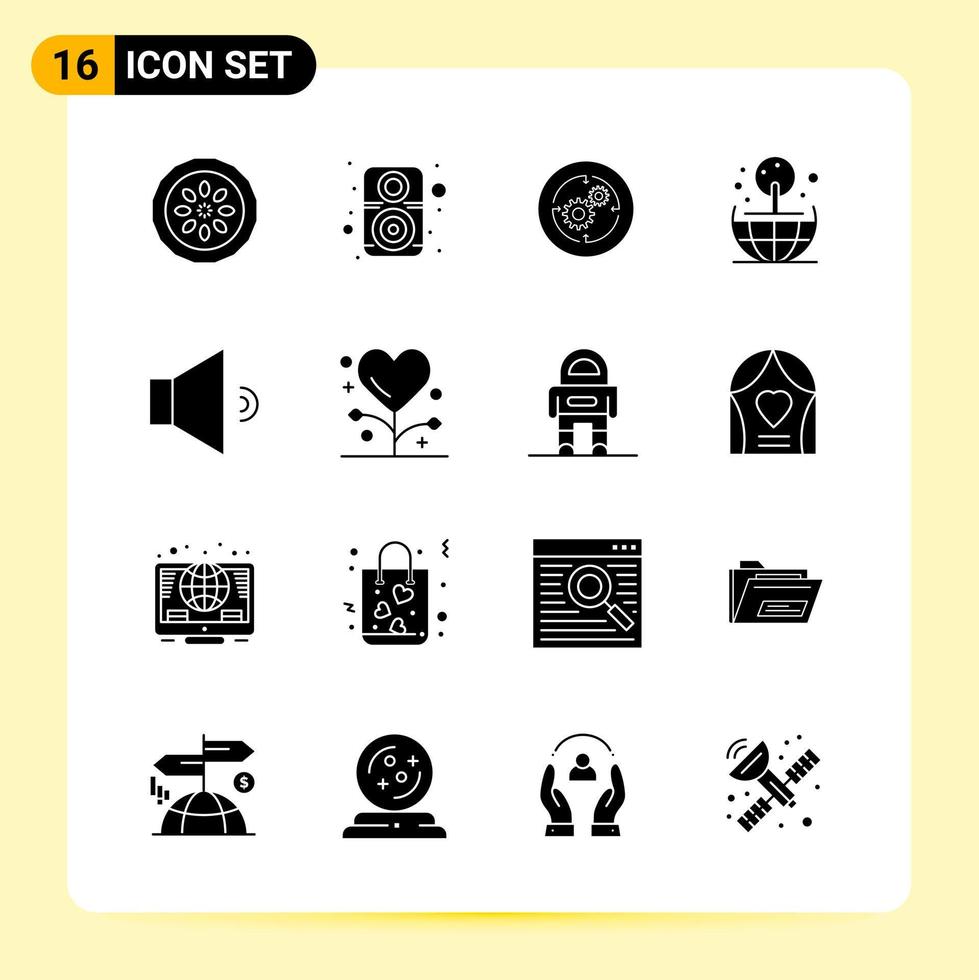 16 Creative Icons for Modern website design and responsive mobile apps 16 Glyph Symbols Signs on White Background 16 Icon Pack vector