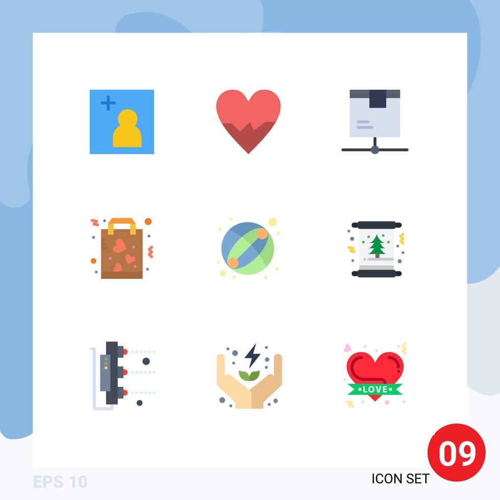 9 Universal Flat Colors Set for Web and Mobile Applications baby paper logistic love buy Editable Vector Design Elements
