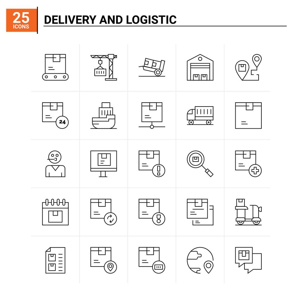 25 Delivery And Logistic icon set vector background