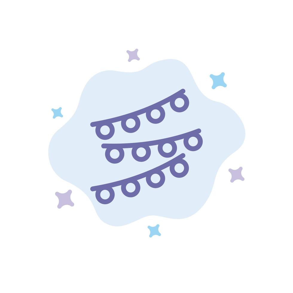Decorations Lights Celebrations Celebrate Birthday Blue Icon on Abstract Cloud Background vector
