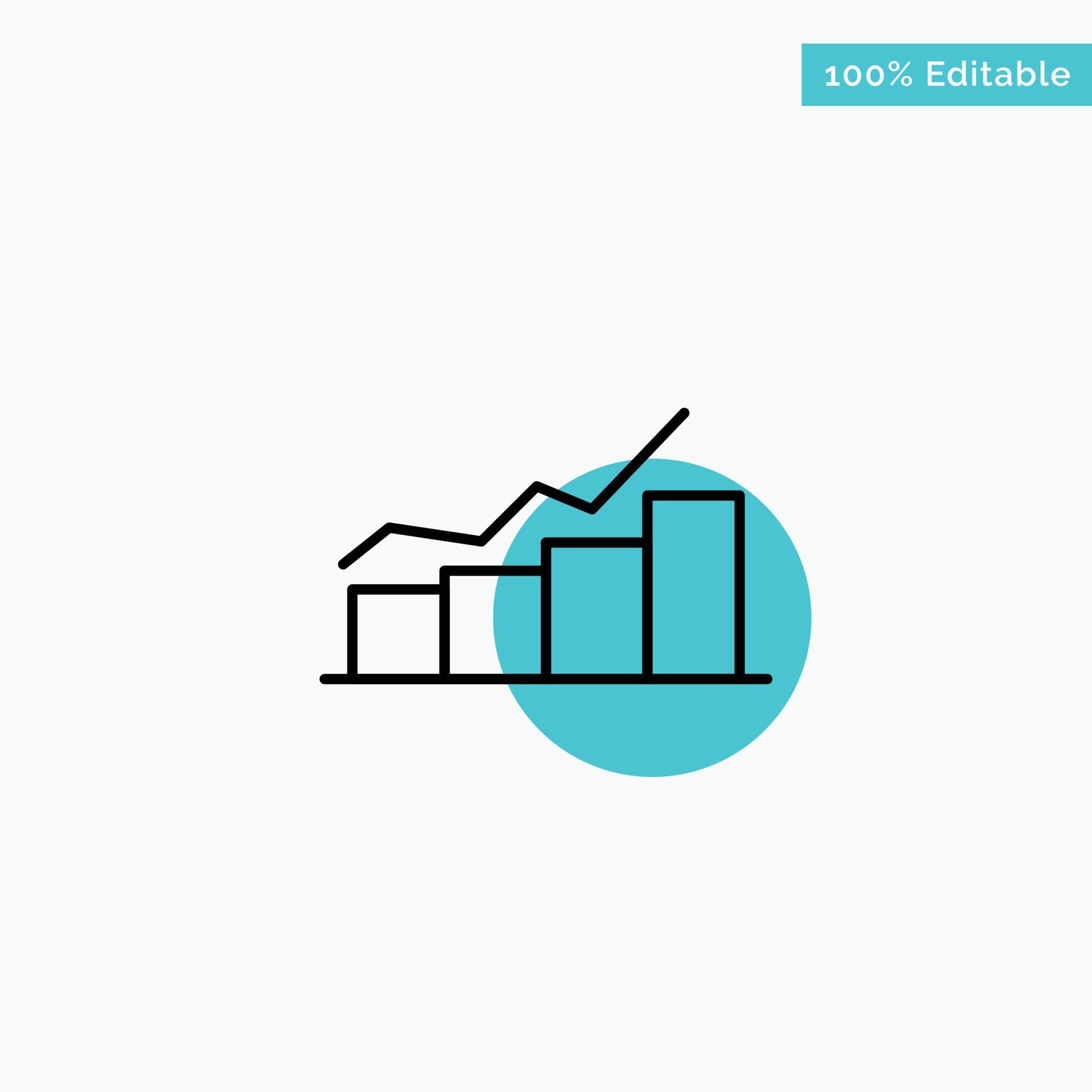 Growth Chart Flowchart Graph Increase Progress turquoise highlight ...