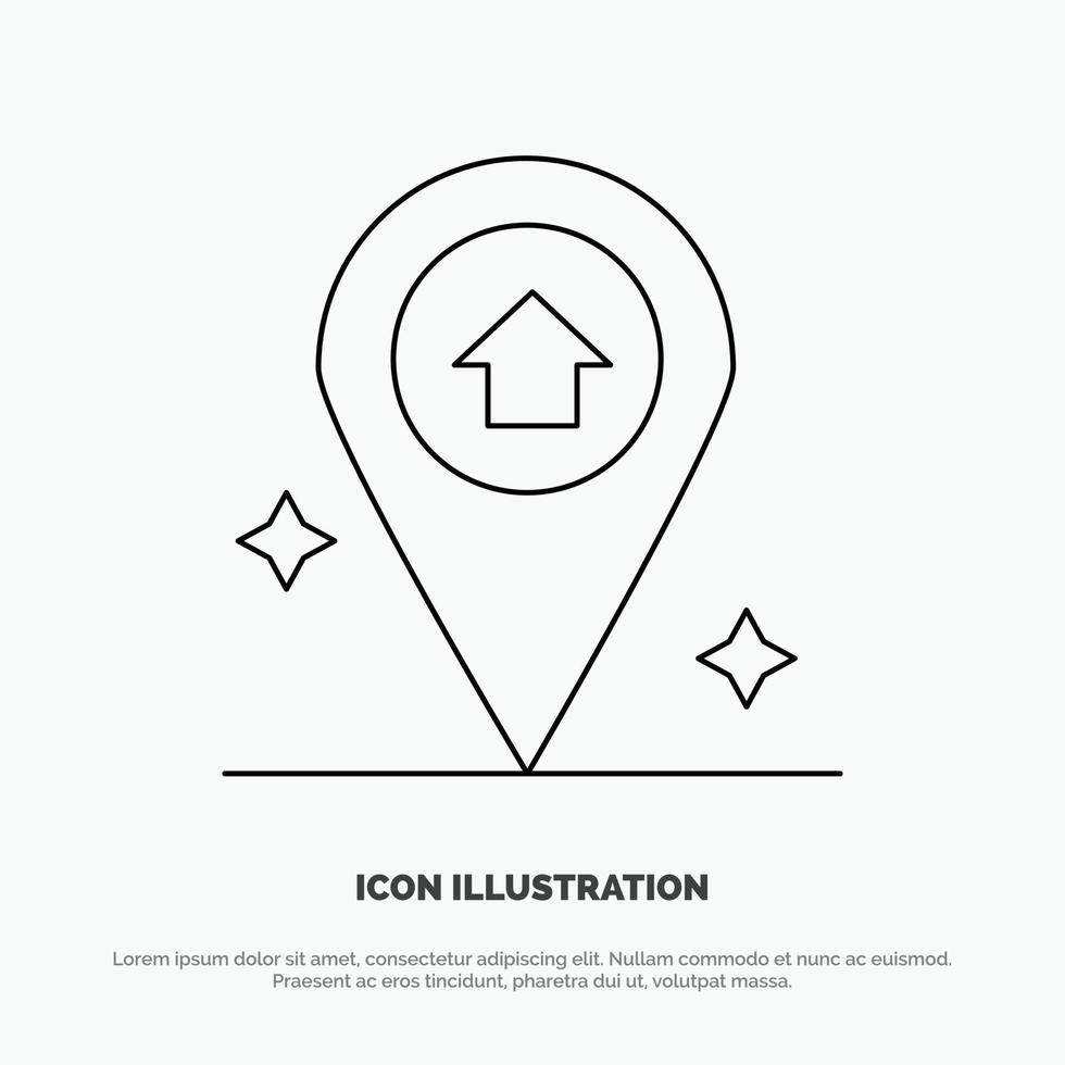 Map Navigation House Line Icon Vector