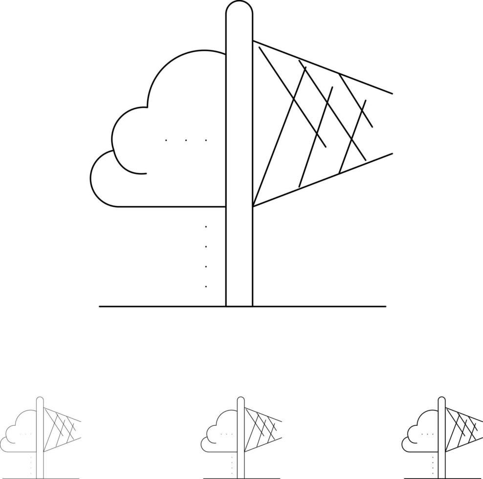 Creativity Idea Imagination Insight Inspiration Bold and thin black line icon set vector