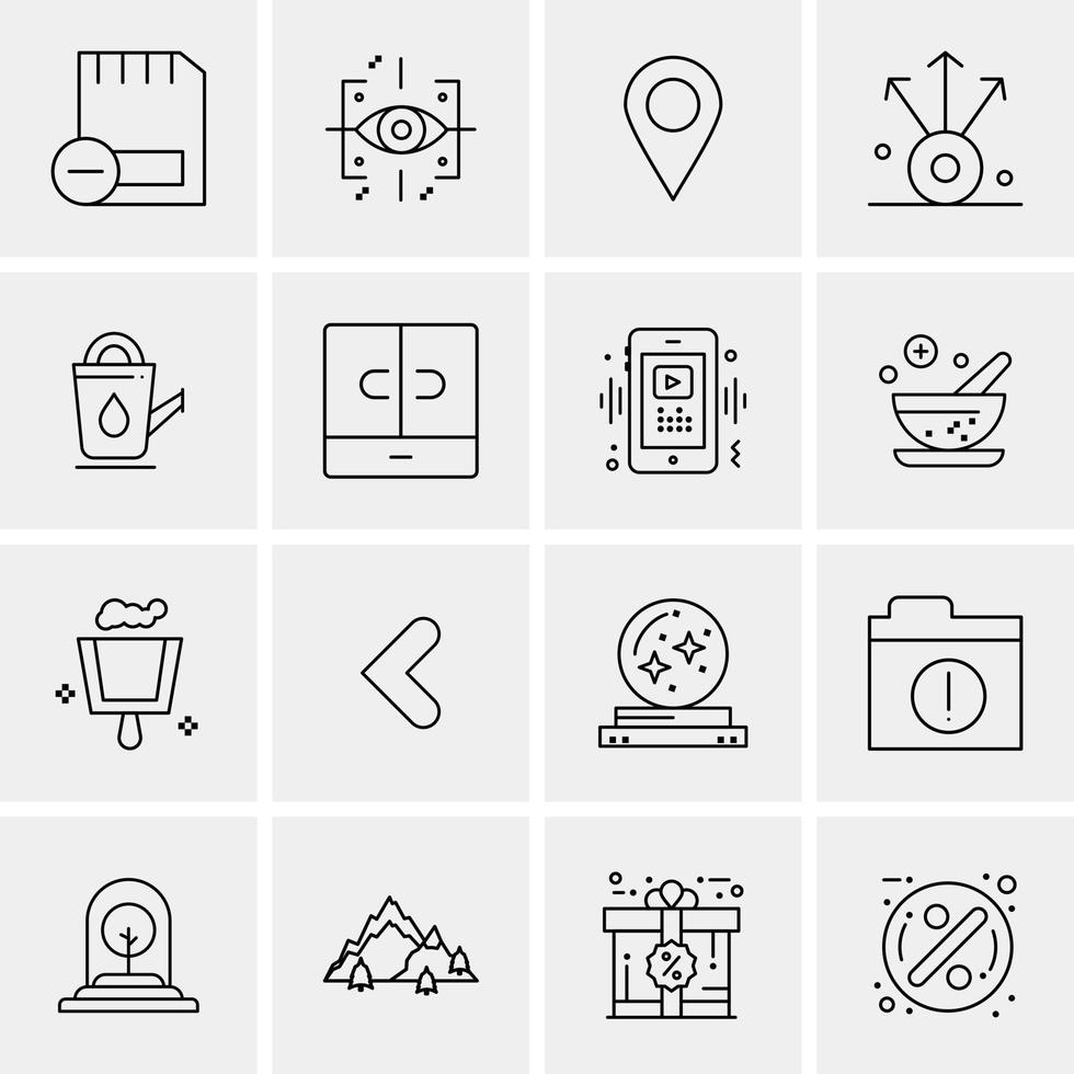 16 iconos universales de negocios vector ilustración de icono creativo para usar en proyectos relacionados con la web y dispositivos móviles