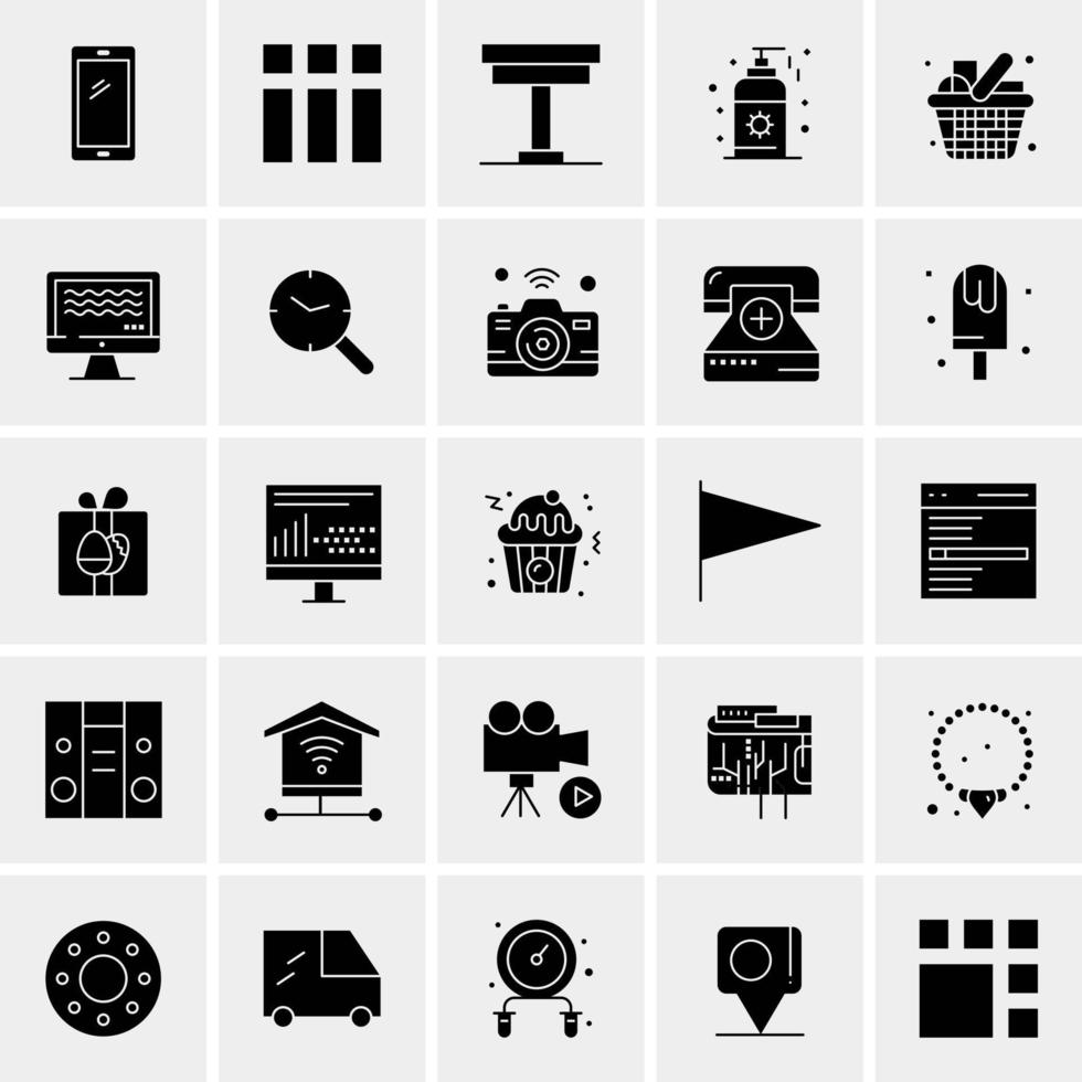 25 iconos de negocios universales vector ilustración de icono creativo para usar en proyectos relacionados con la web y dispositivos móviles