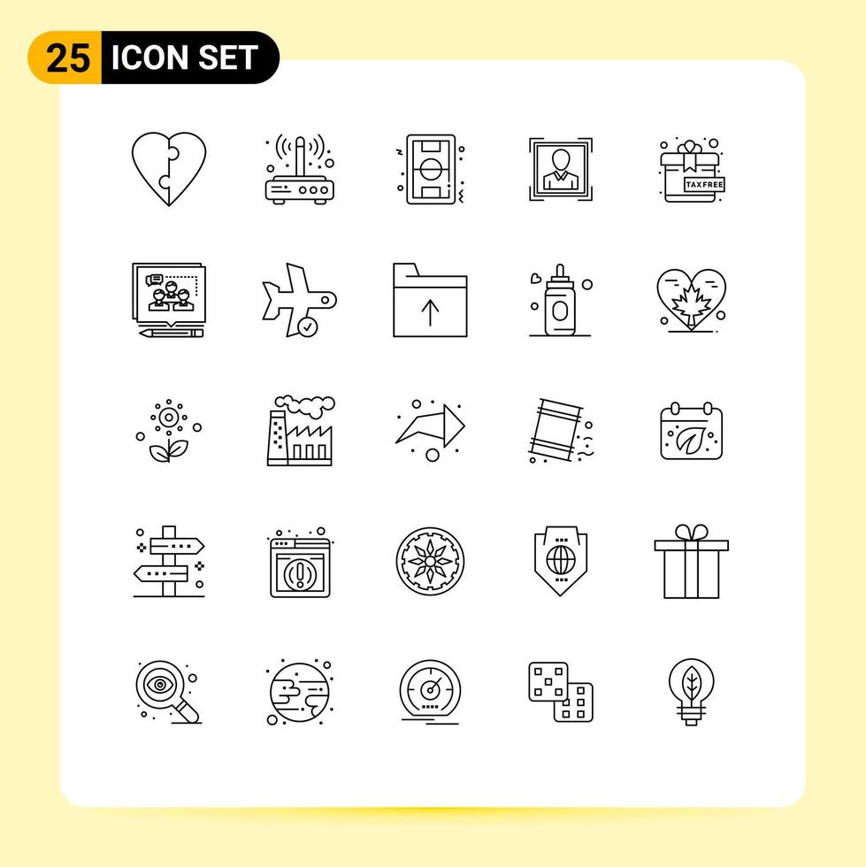 25 Creative Icons Modern Signs and Symbols of free id football user id game Editable Vector Design Elements