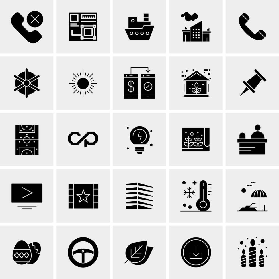 25 iconos de negocios universales vector ilustración de icono creativo para usar en proyectos relacionados con la web y dispositivos móviles