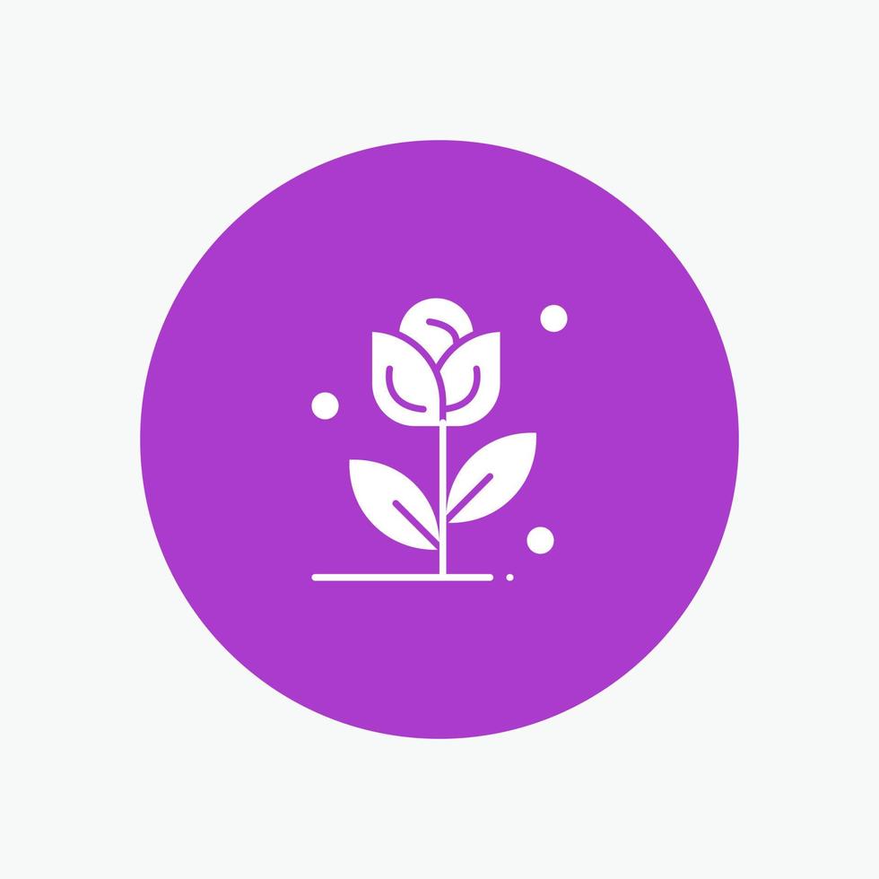 Flower Rose Love white glyph icon vector