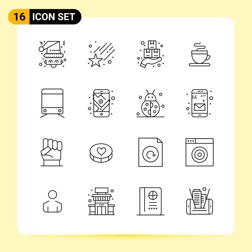 16 iconos creativos para el diseño moderno de sitios web y aplicaciones móviles receptivas 16 símbolos de contorno signos sobre fondo blanco paquete de 16 iconos vector