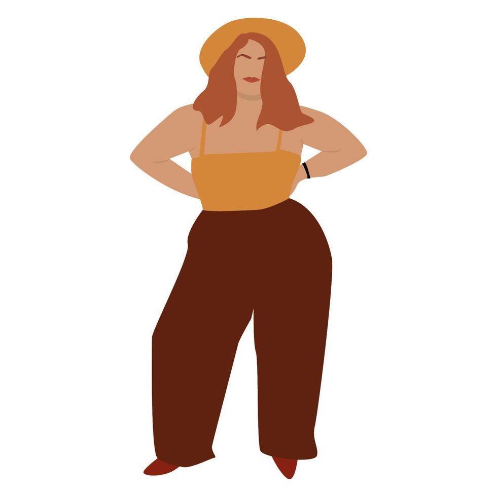 ilustración vectorial de mujeres con cuerpo positivo. movimiento corporal positivo y diversidad de belleza. un conjunto de mujeres de talla grande. ilustración de stock vectorial aislada sobre fondo blanco. eps 10 vector