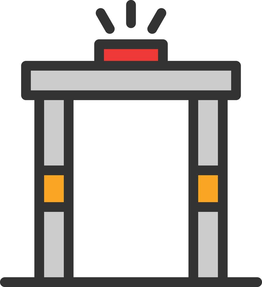 icono lleno de línea de detector de metales vector