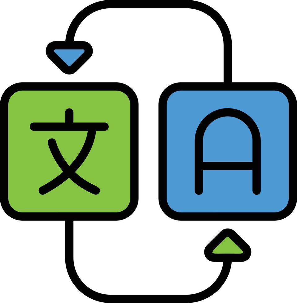 Translation Line Filled Icon vector