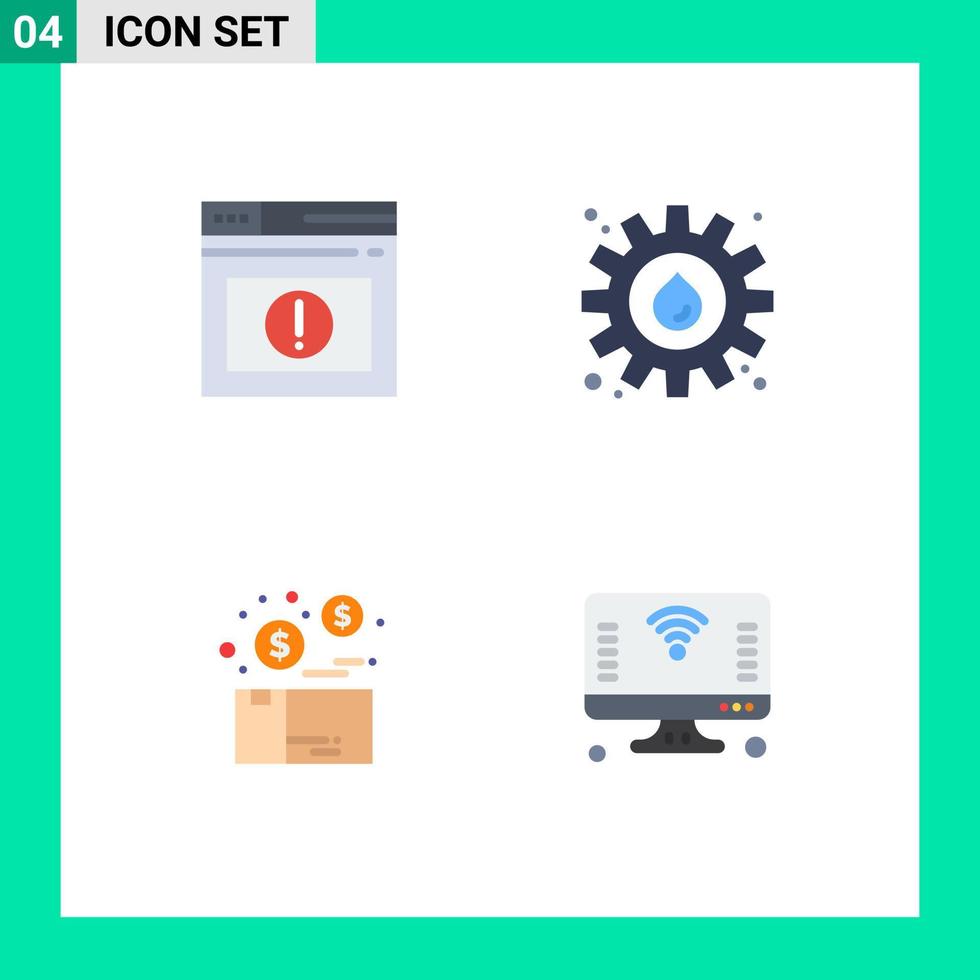 conjunto de 4 iconos modernos de la interfaz de usuario signos de símbolos para el paquete de la industria del sitio web de dinero de la página elementos de diseño vectorial editables vector