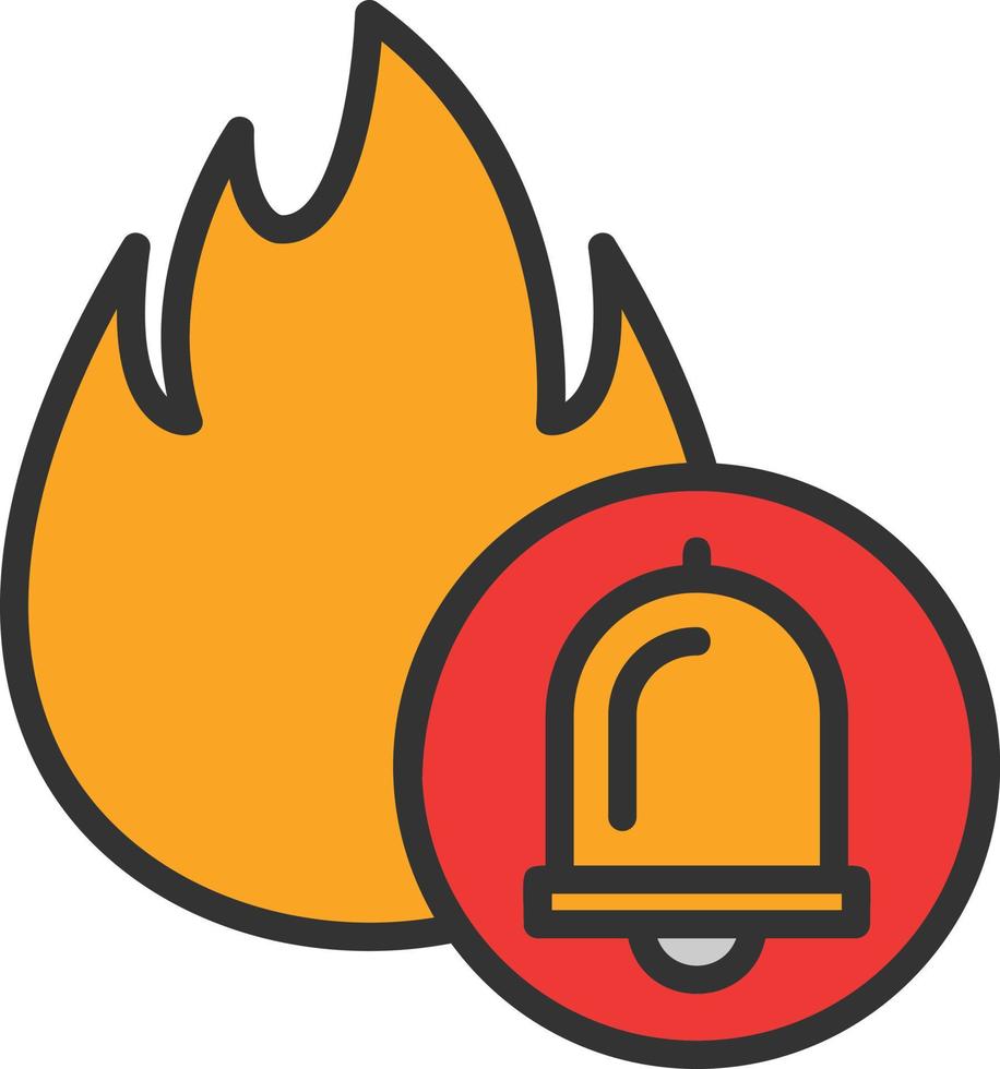 Fire Alarm Line Filled Icon vector