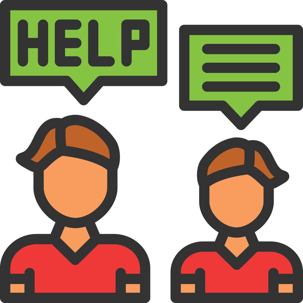 Help Line Filled Icon vector