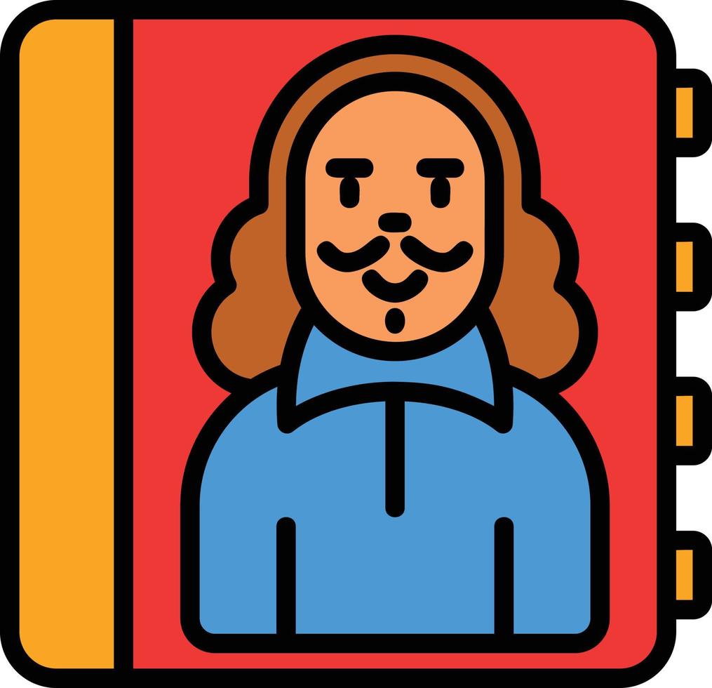 Biography Line Filled Icon vector