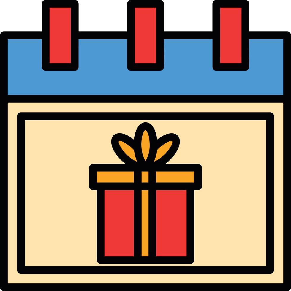 icono lleno de línea de caja de regalo vector