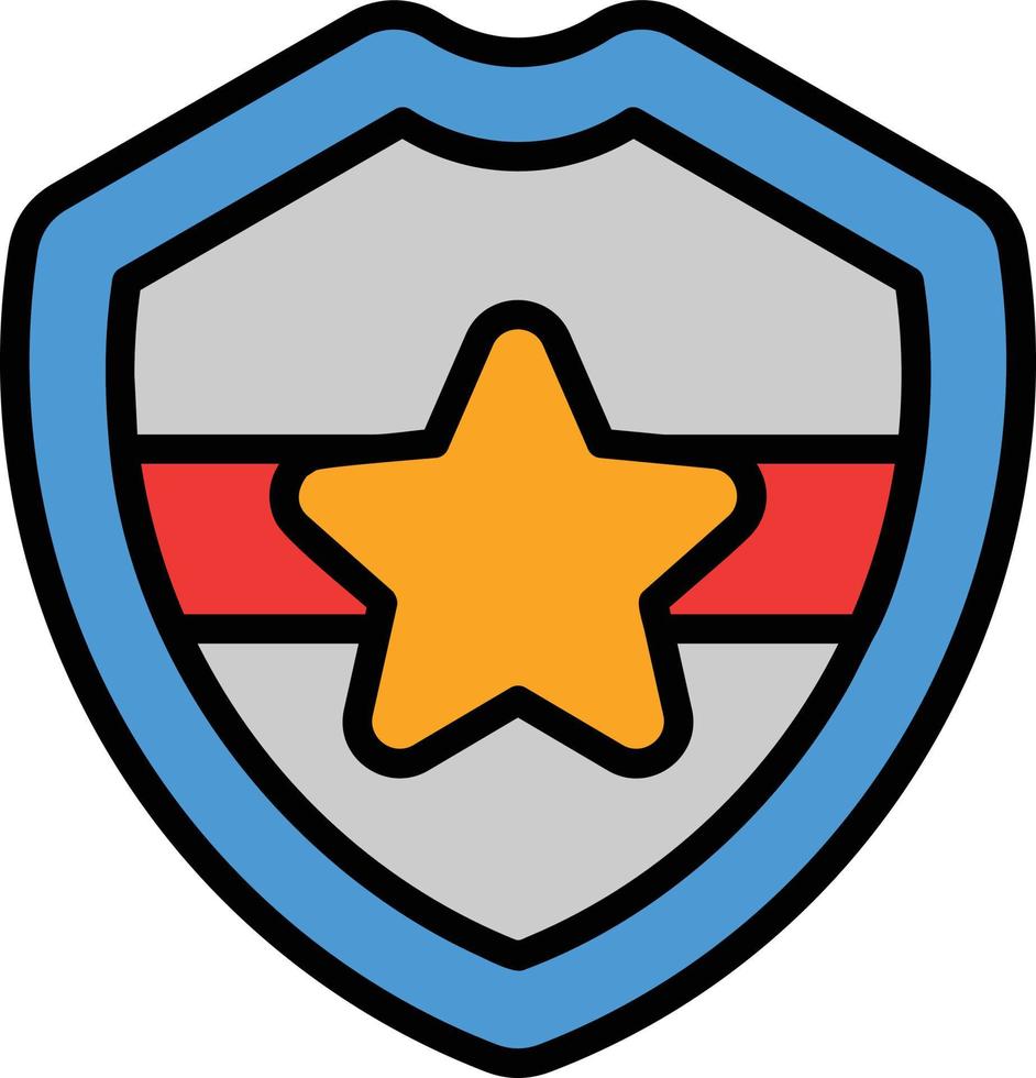 Police Badge Line Filled Icon vector