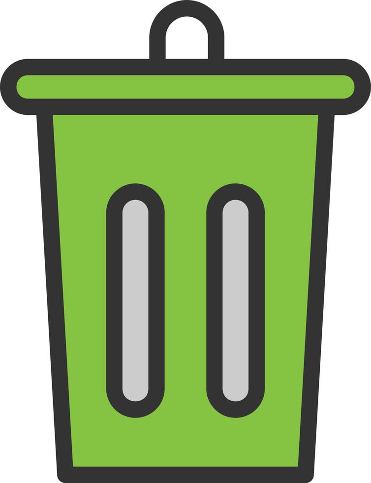 Trash Bin Line Filled Icon vector