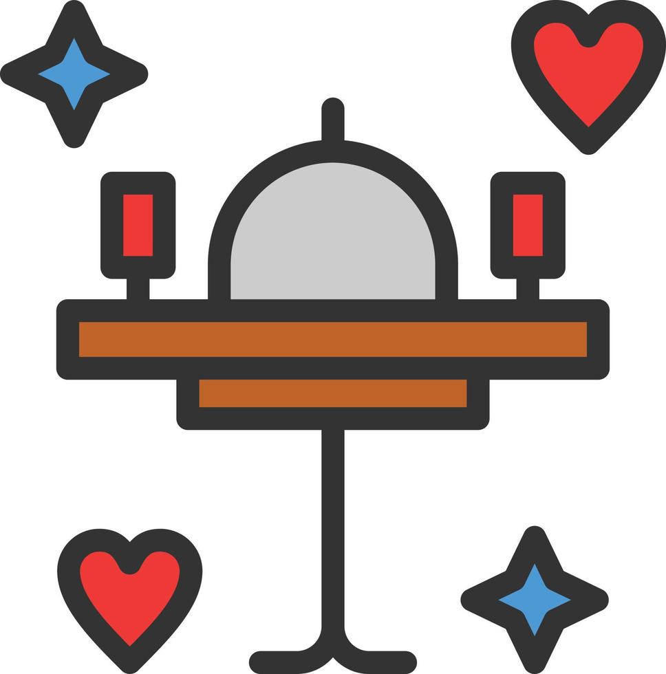 Table Line Filled Icon vector