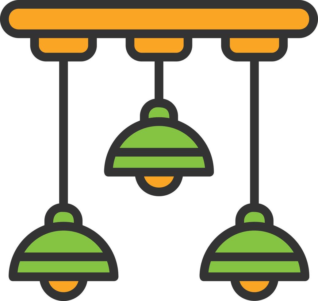 Ceiling Light Line Filled Icon vector