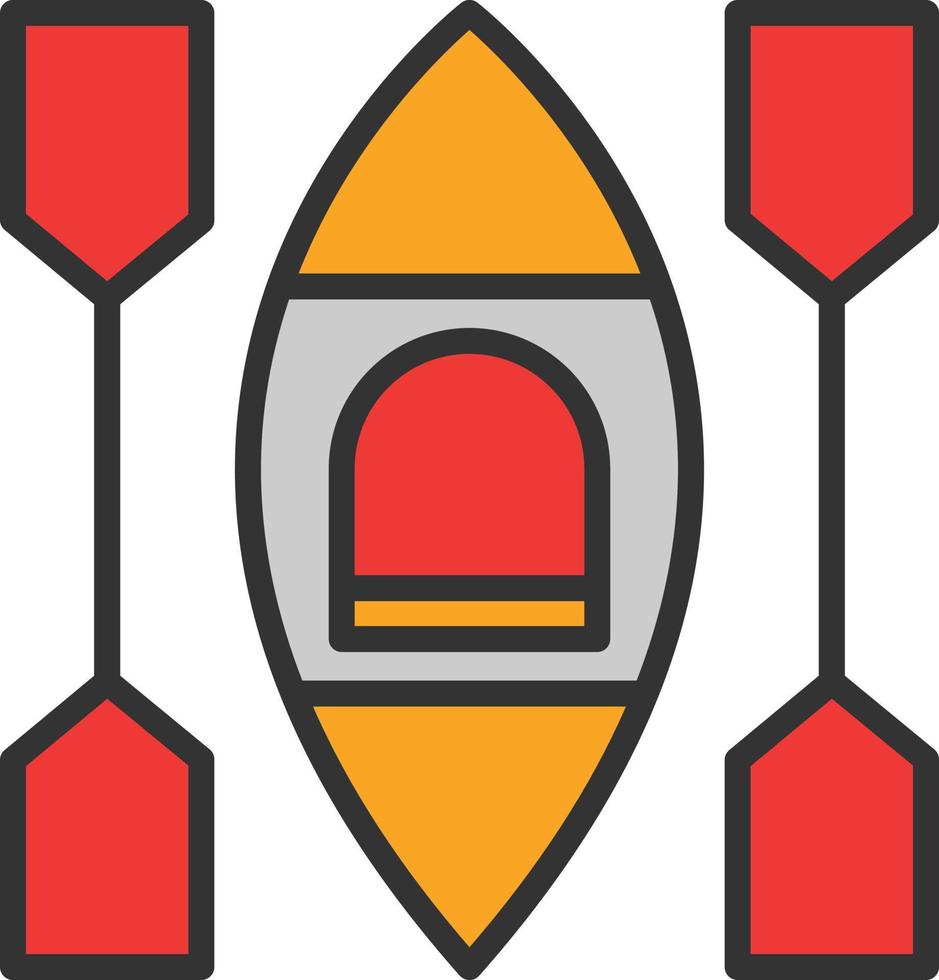 Kayak Line Filled Icon vector