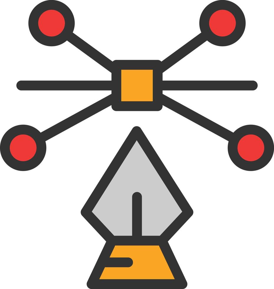 Arch Point And Pen Line Filled Icon vector