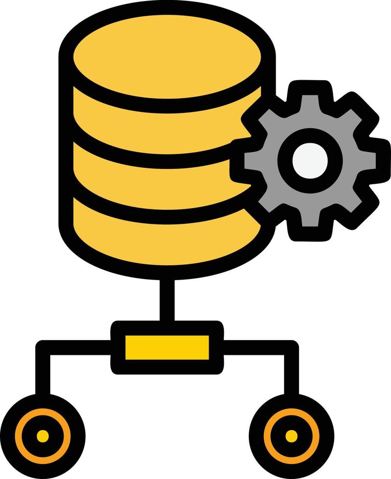 Data Storage Line Filled Icon vector