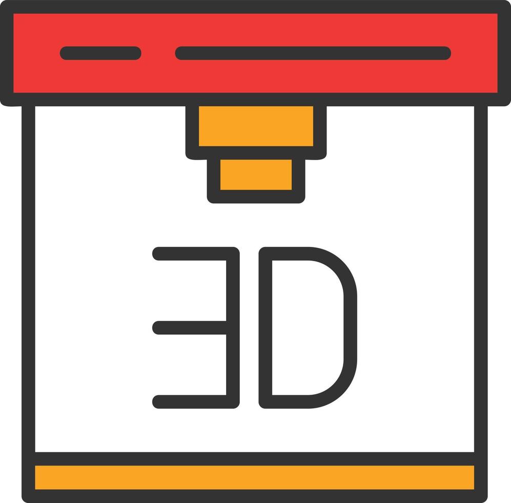 3d Printer Line Filled Icon vector