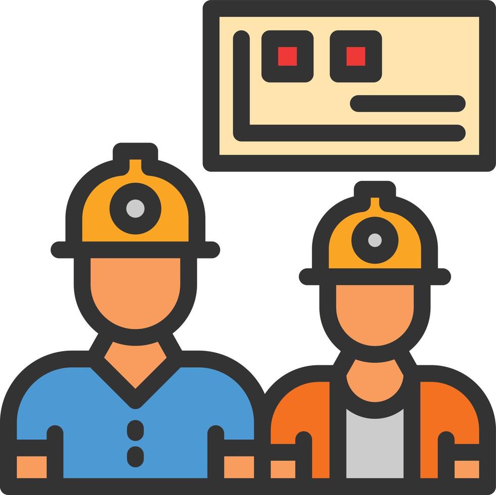 Contractor Line Filled Icon vector