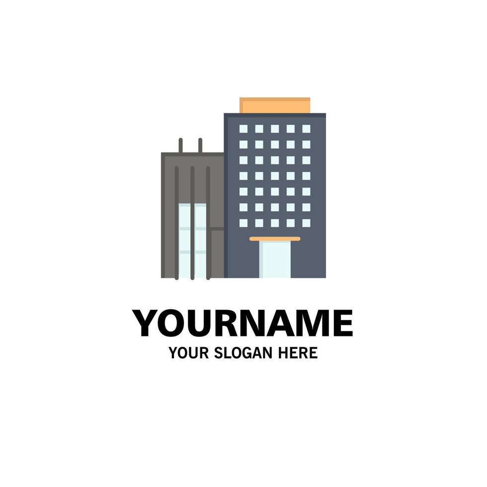 Hotel Building Home Service Business Logo Template Flat Color vector