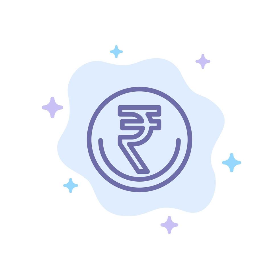 Business Currency Finance Indian Inr Rupee Trade Blue Icon on Abstract Cloud Background vector