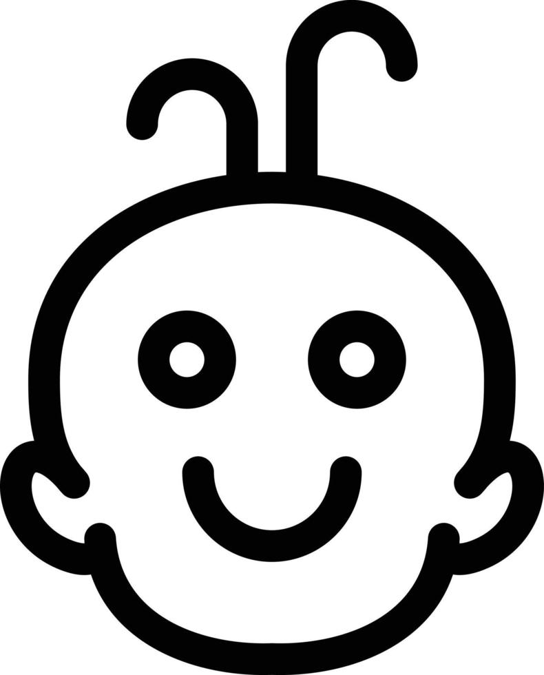 icono de línea de sonrisa de bebé vector