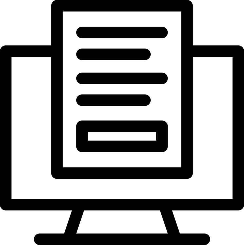 Online Exam Line Icon vector