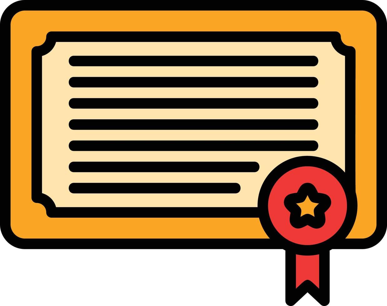 Certificate Line Filled Icon vector
