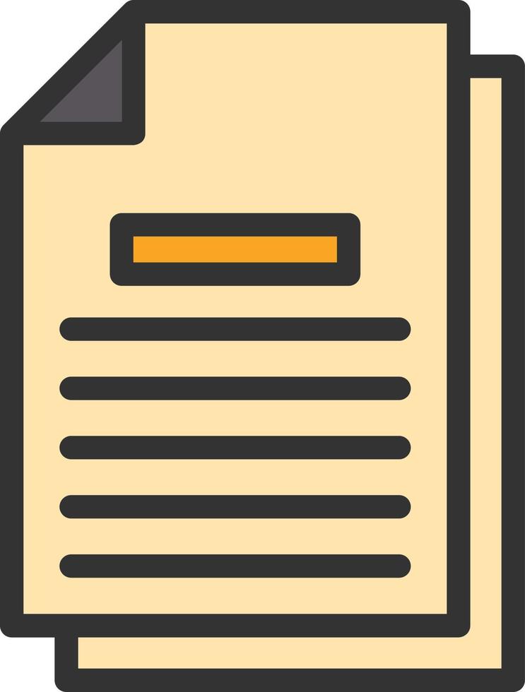 Document Line Filled Icon vector