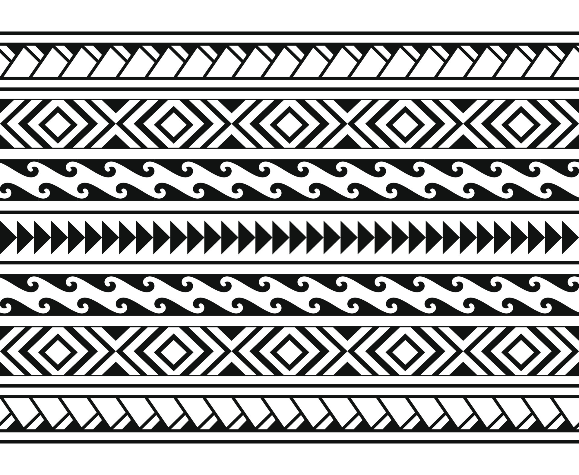 Polynesian Tattoo Seamless Fabric Border Pattern Stock Vector Royalty  Free 1500637457  Shutterstock