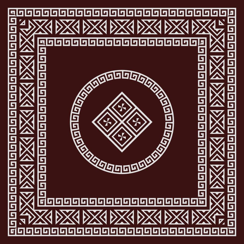 Scarf bandana pattern. Polynesian Maori style tribal design for woman hijab, boho carpet, bandana, neckwear, batik, rug, shawl, pillow case. square pattern design style vector
