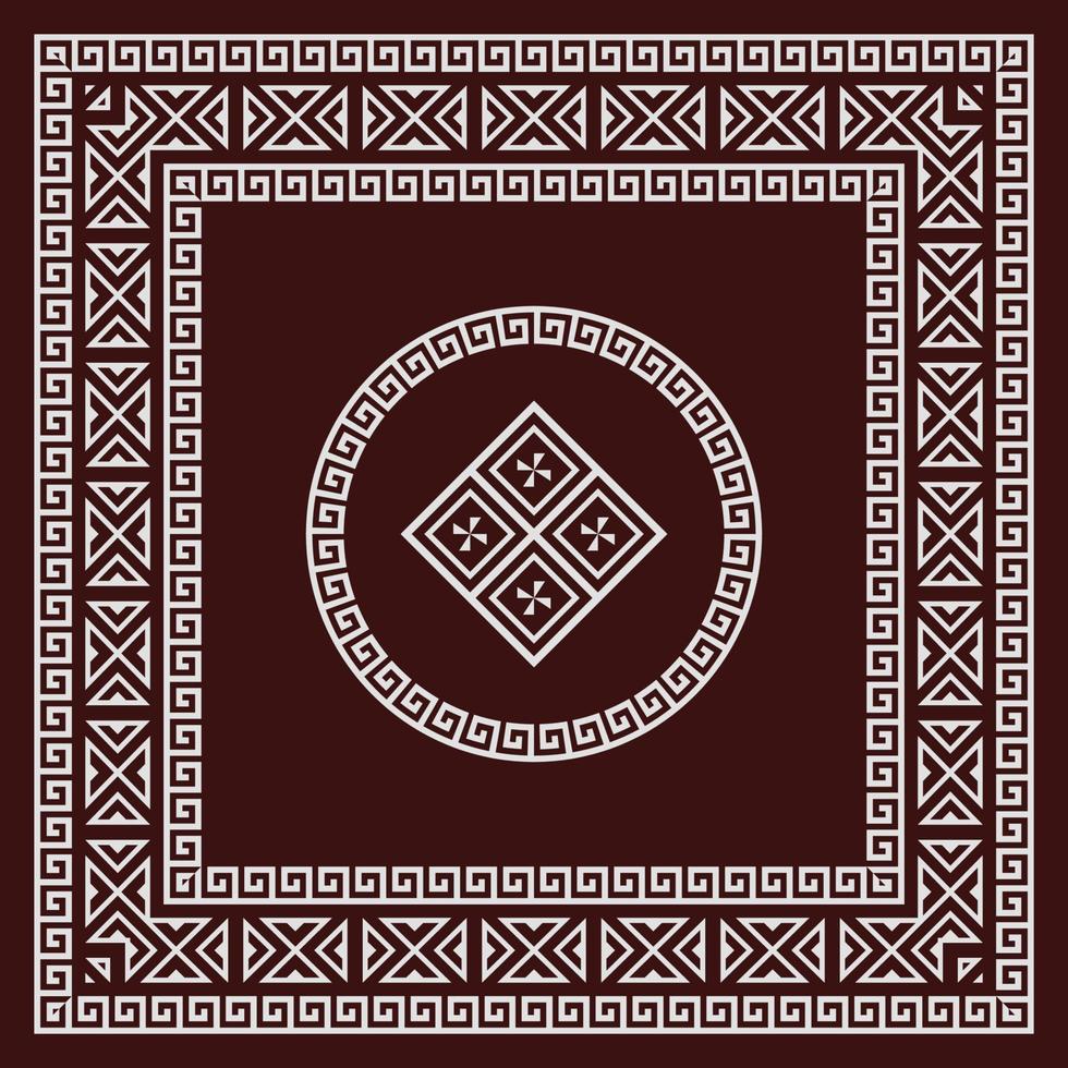 Scarf bandana pattern. Polynesian Maori style tribal design for woman hijab, boho carpet, bandana, neckwear, batik, rug, shawl, pillow case. square pattern design style vector
