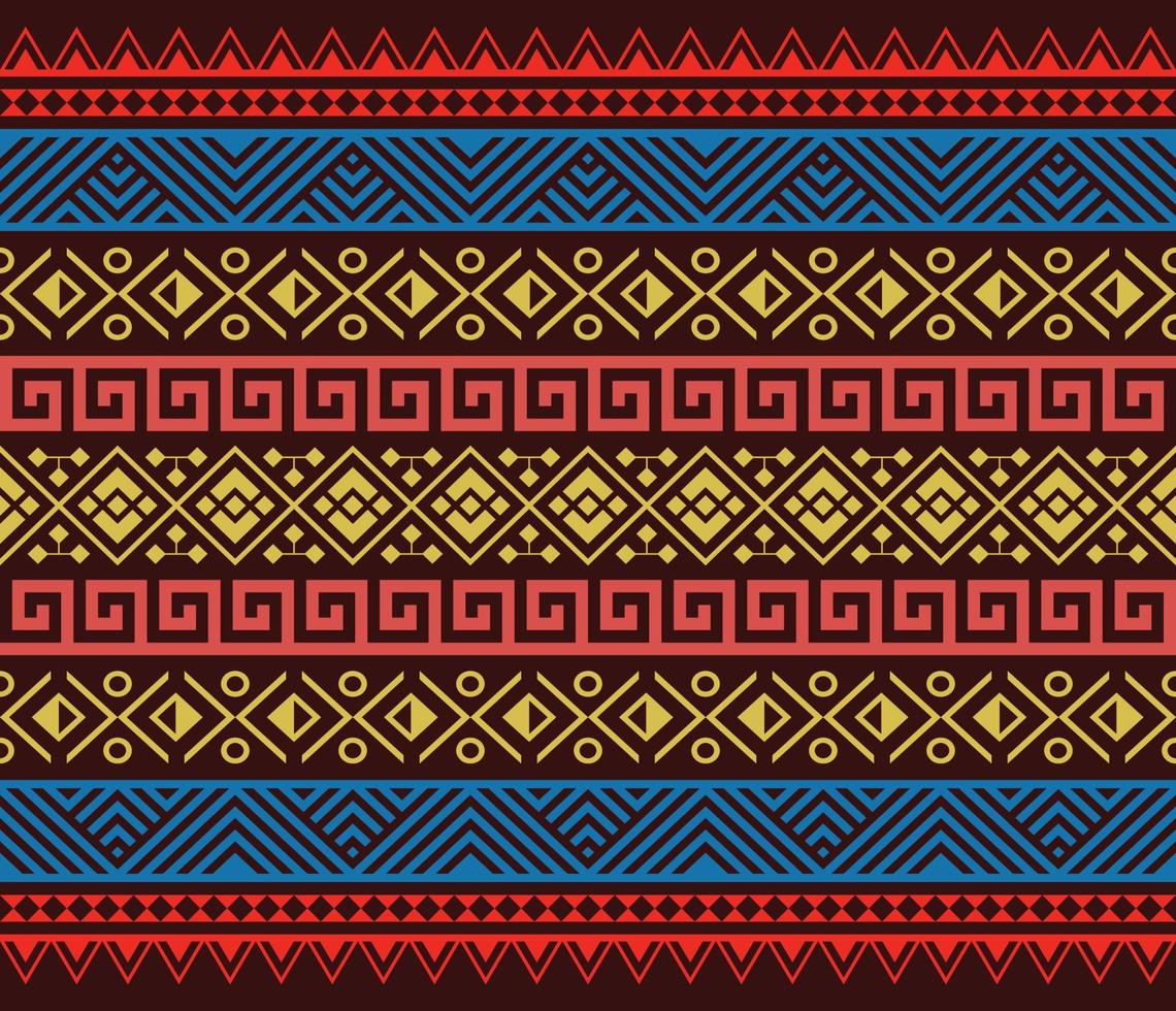 patrón tribal azteca sin fisuras, motivos étnicos y tribales, fondo para textiles, tela, papel pintado, plantilla de tarjeta, papel envolvente, moqueta, cubierta vector