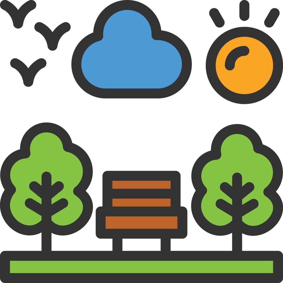 Park Line Filled Icon vector