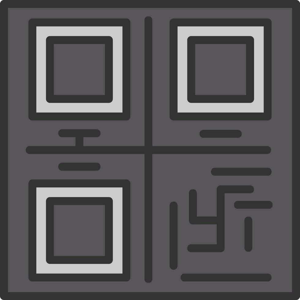 Qr Code Line Filled Icon vector