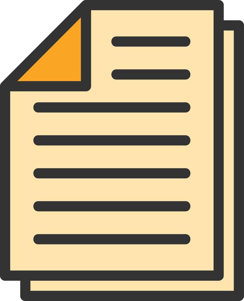 Document Line Filled Icon vector