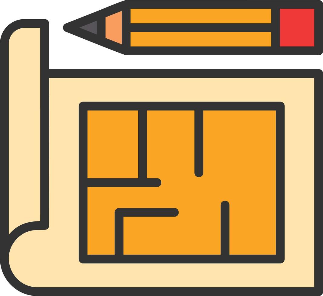 Drawing Line Filled Icon vector